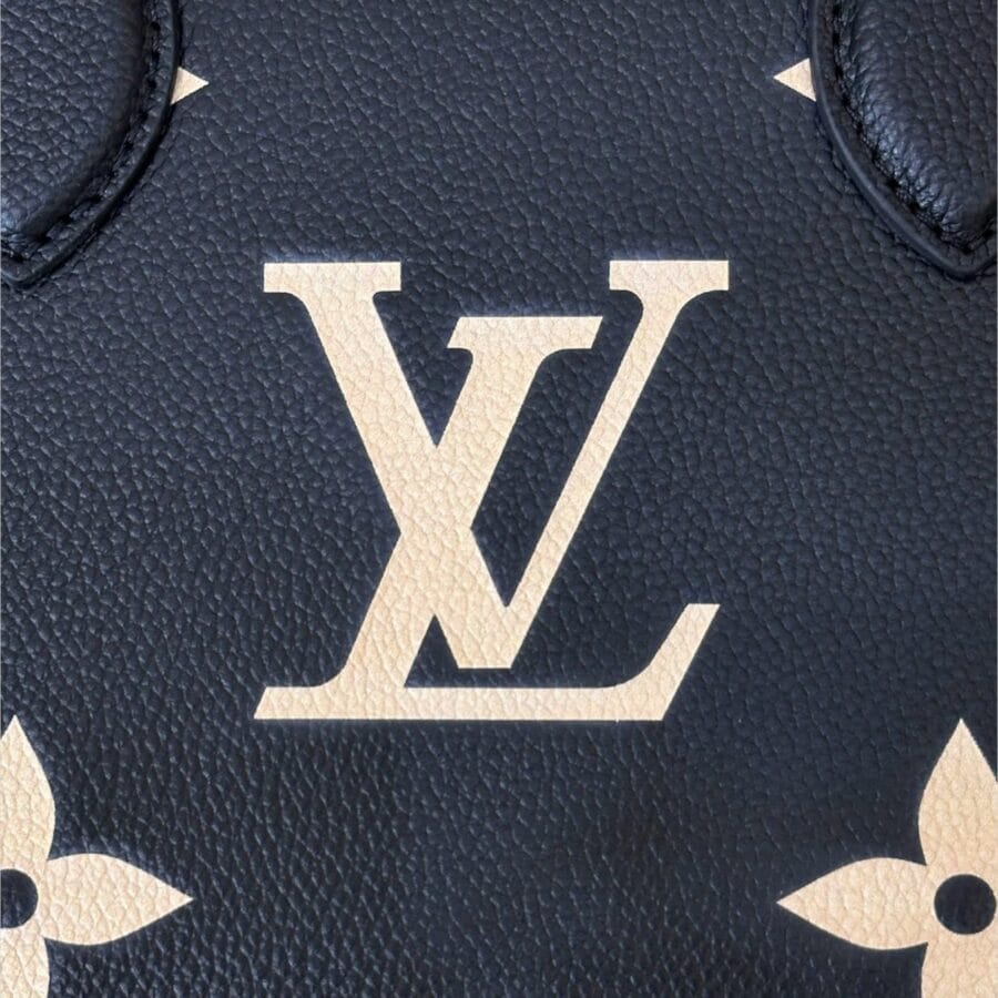 Louis Vuitton Onthego PM Black and Beige Cowhide Leather Bag - Image 6