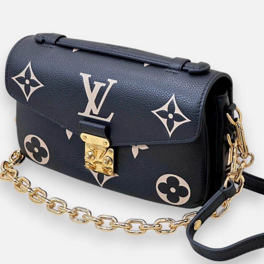 Louis Vuitton Metis East West Black and Beige Bag - Image 4