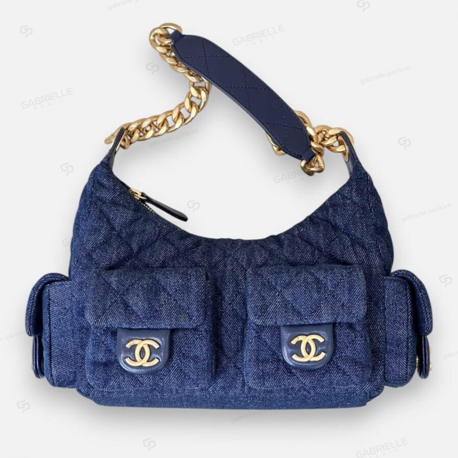 Chanel 25C Hobo in a Deep Blue Charcoal Color Bag