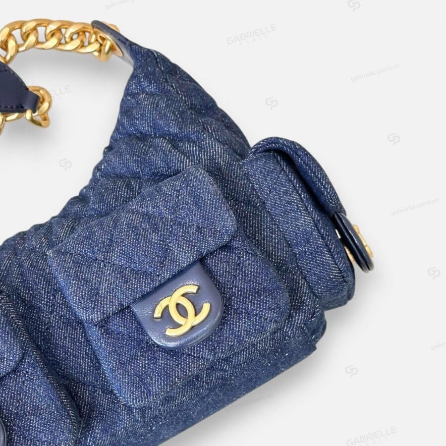 Chanel 25C Hobo in a Deep Blue Charcoal Color Bag - Image 2