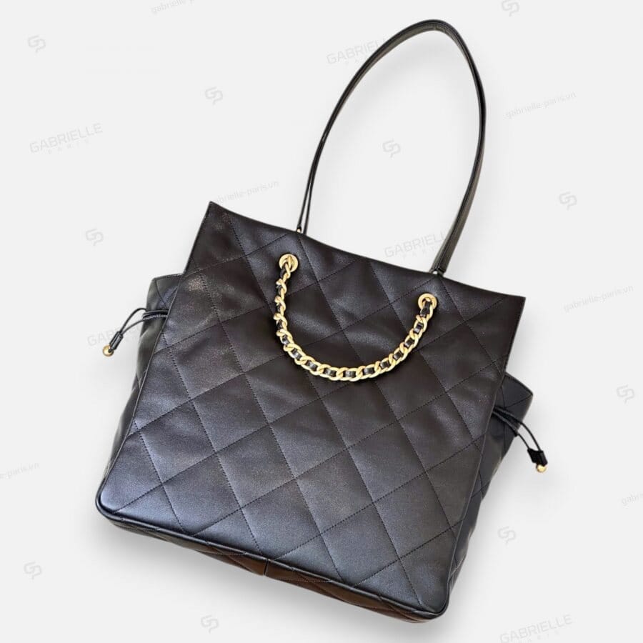 Chanel 25C in Black with Gold Hardware and Lambskin Leather Bag - Image 8