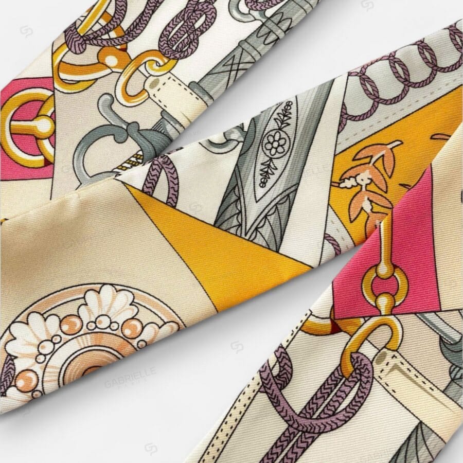 Hermes Twilly Grand Theatre Nouveau Yellow Silk Scarf - Image 2