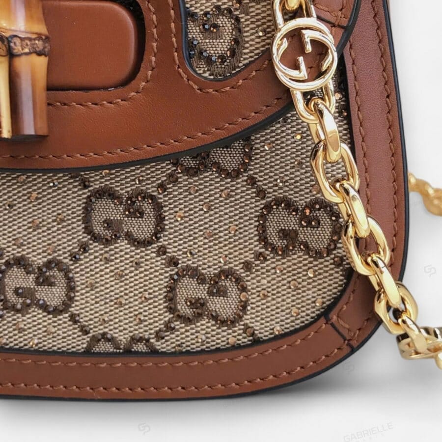 Gucci Bamboo 1947 GG Monogram Canvas Bag - Image 6