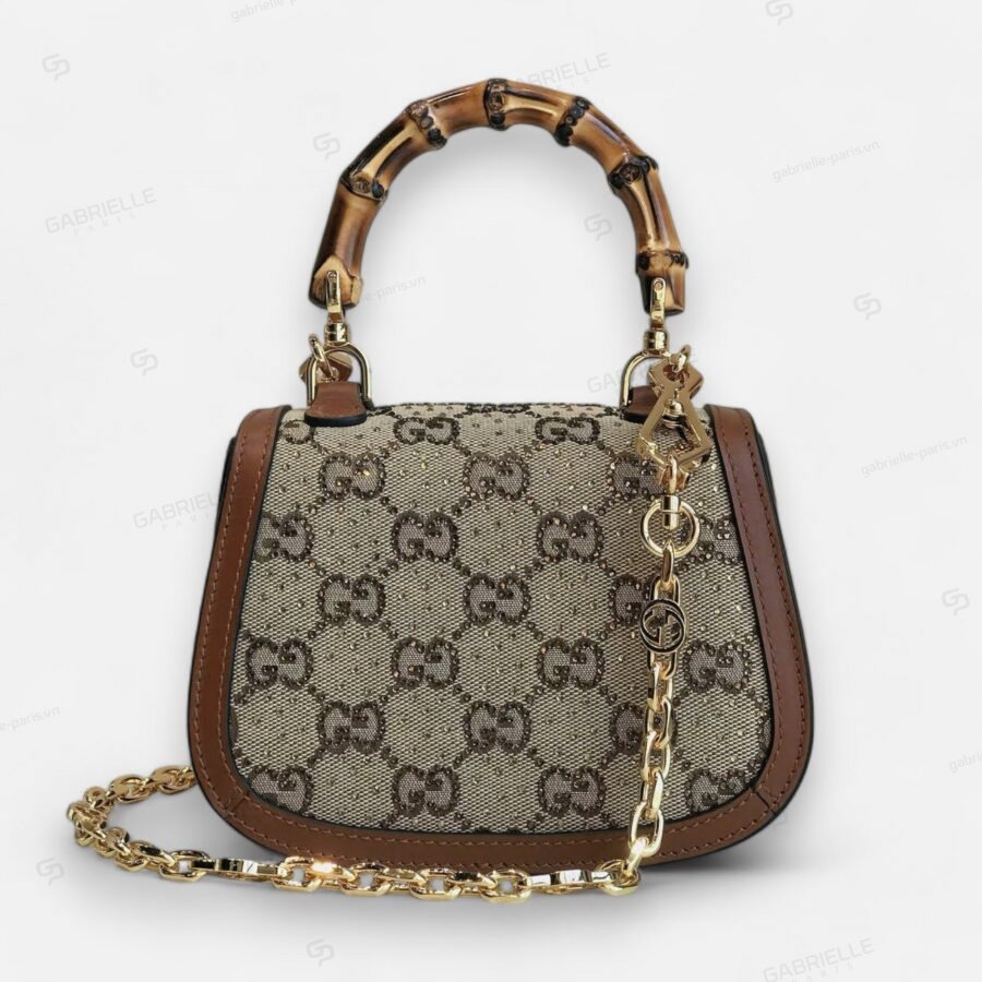 Gucci Bamboo 1947 GG Monogram Canvas Bag - Image 4