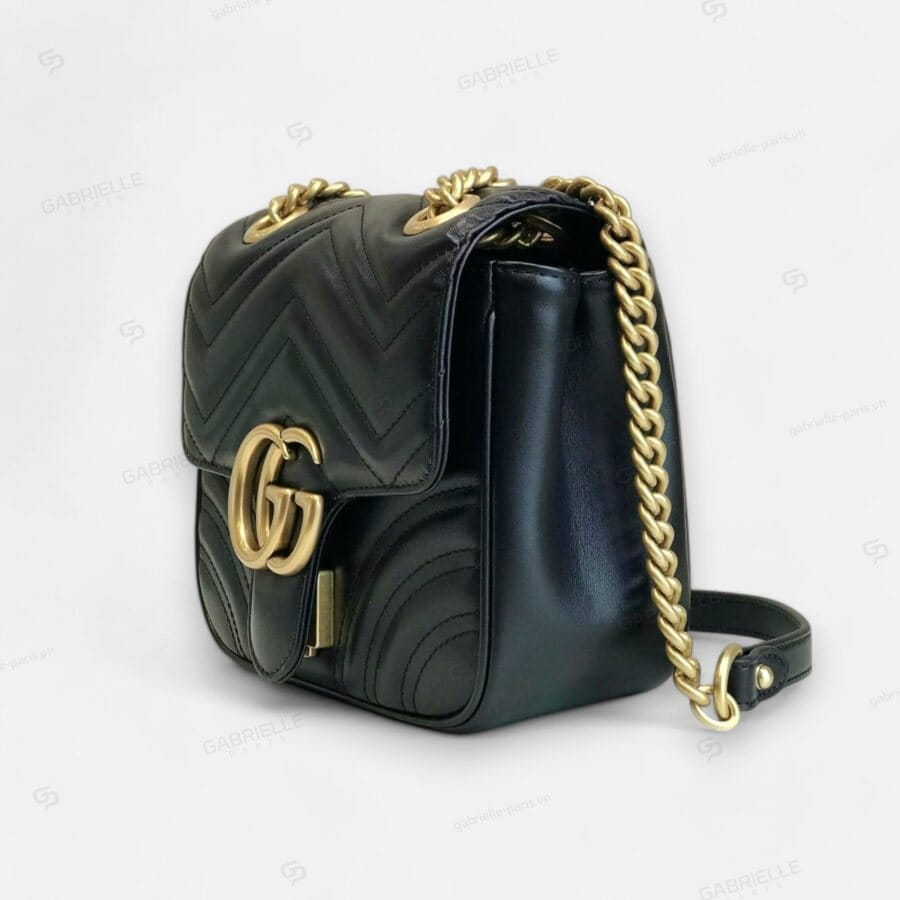 Gucci GG Marmont Matelassé Leather Black Bag - Image 6