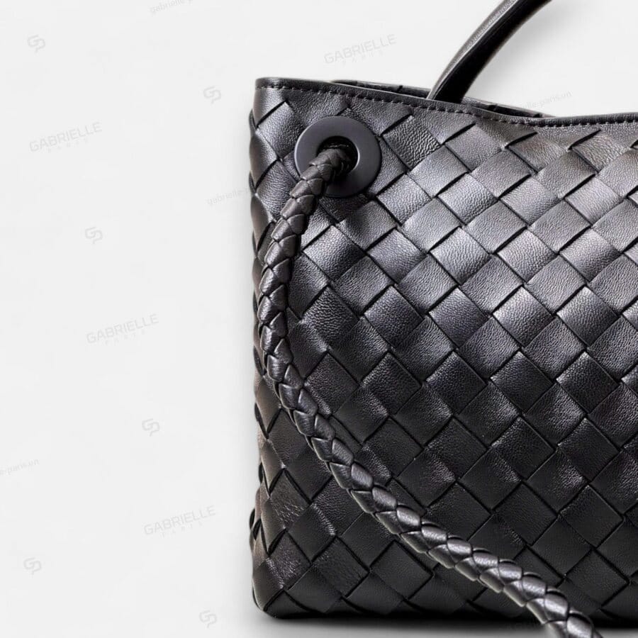 Bottega Veneta Andiamo HandBag Black Nappa Lambskin Leather - Image 7