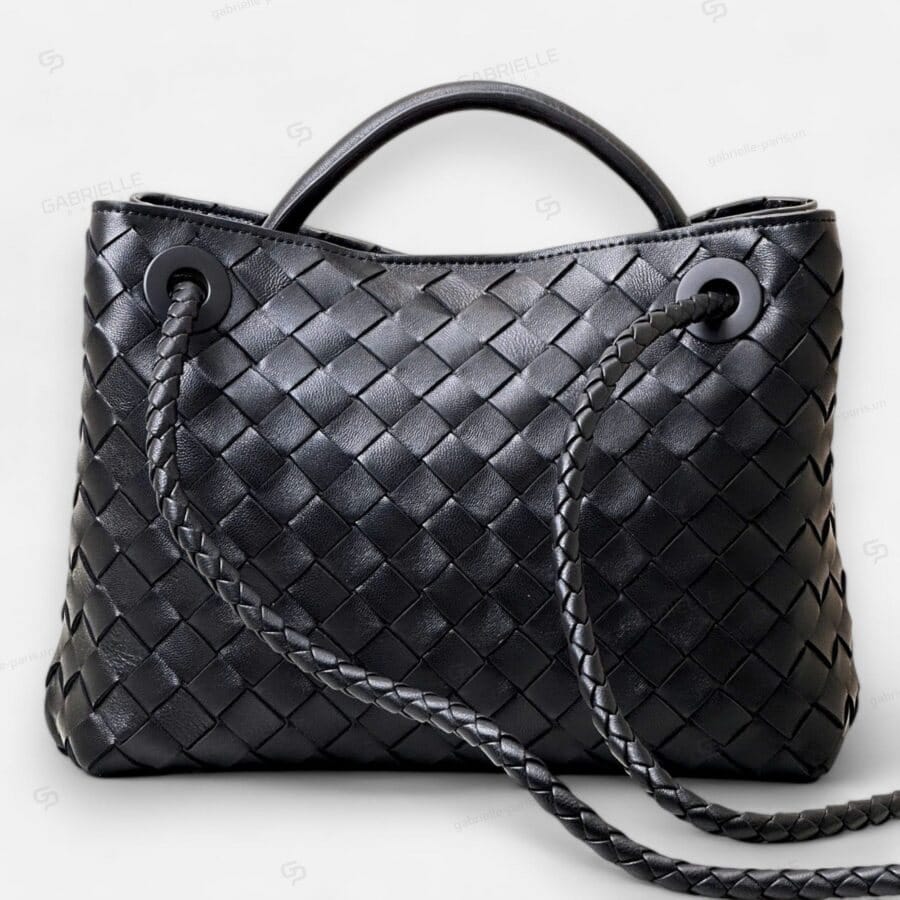 Bottega Veneta Andiamo HandBag Black Nappa Lambskin Leather - Image 5