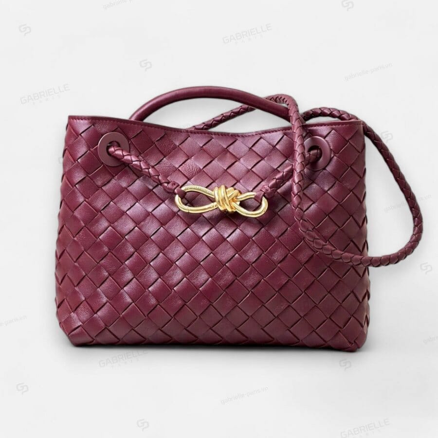 Bottega Veneta Andiamo Wine Red with Nappa leather Bag