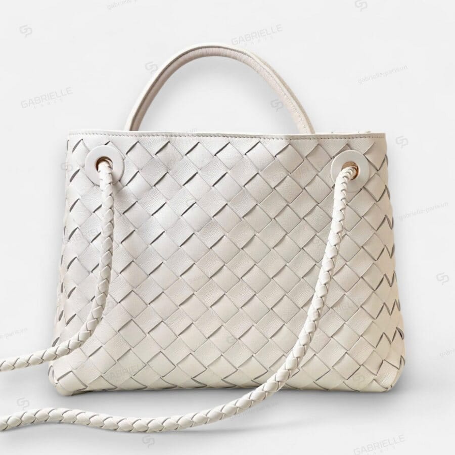 Bottega Veneta Andiamo HandBag White Nappa Lambskin Leather - Image 6