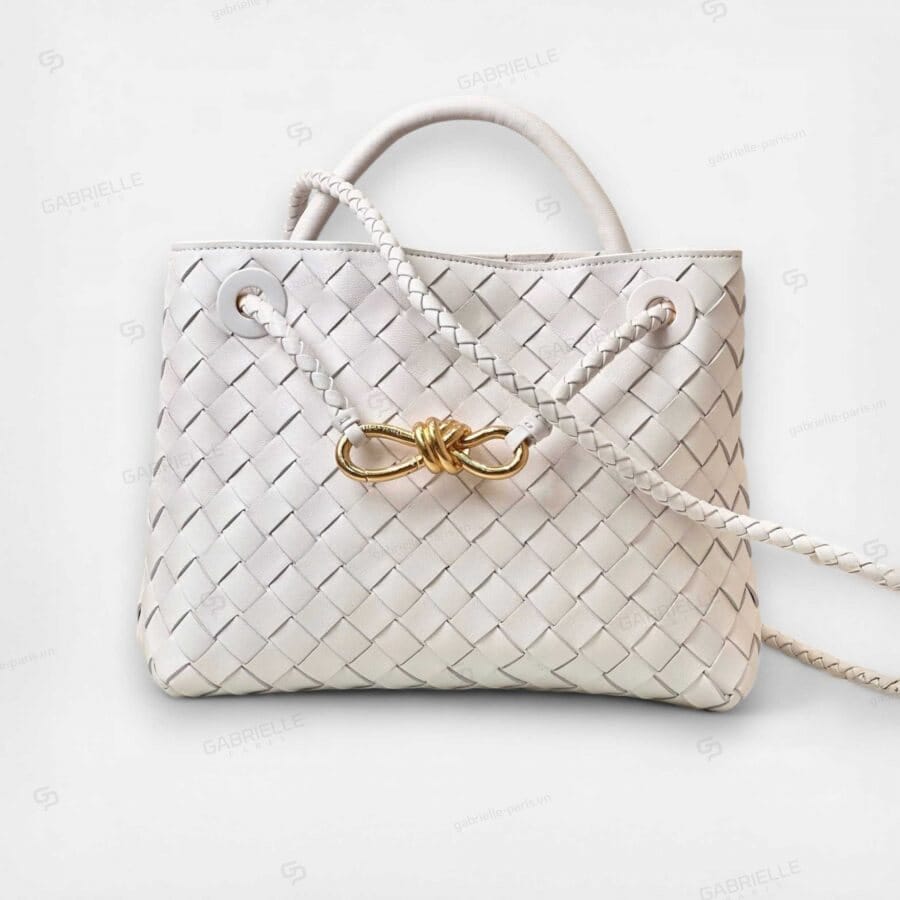 Bottega Veneta Andiamo HandBag White Nappa Lambskin Leather