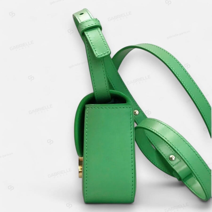 Celine Mini Triomphe Crafted from Green Calfskin Leather Bag - Image 3