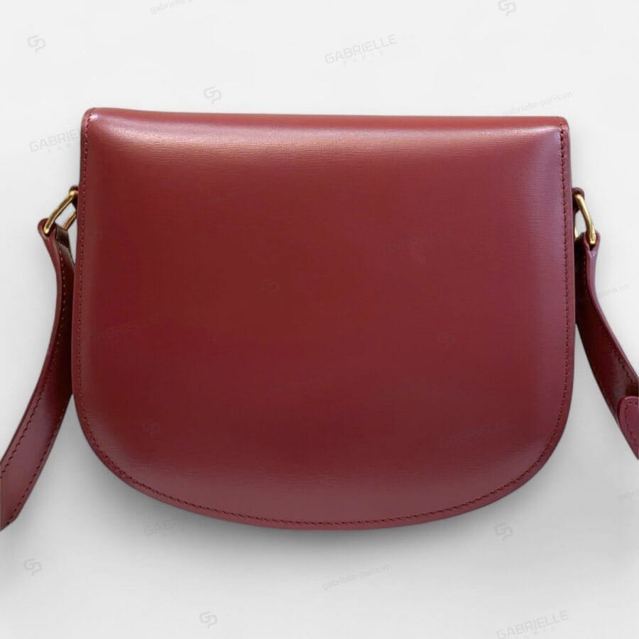 Celine Triomphe Saddle in Burgundy with Calfskin Bag - Image 3