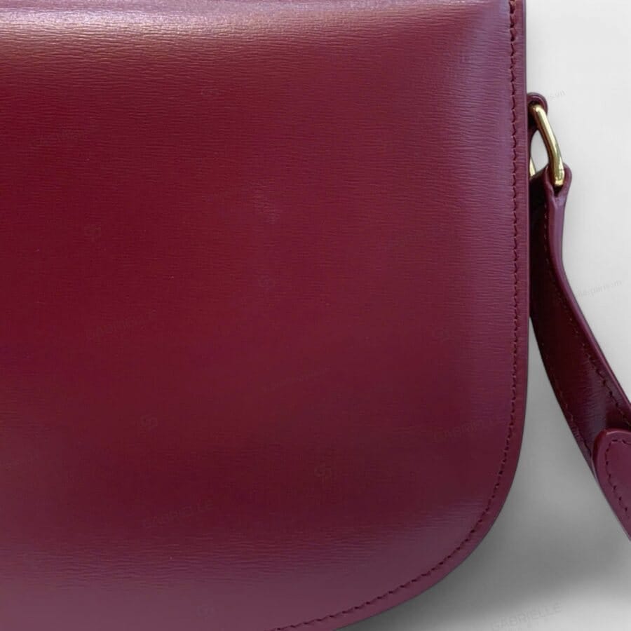 Celine Triomphe Saddle in Burgundy with Calfskin Bag - Image 5