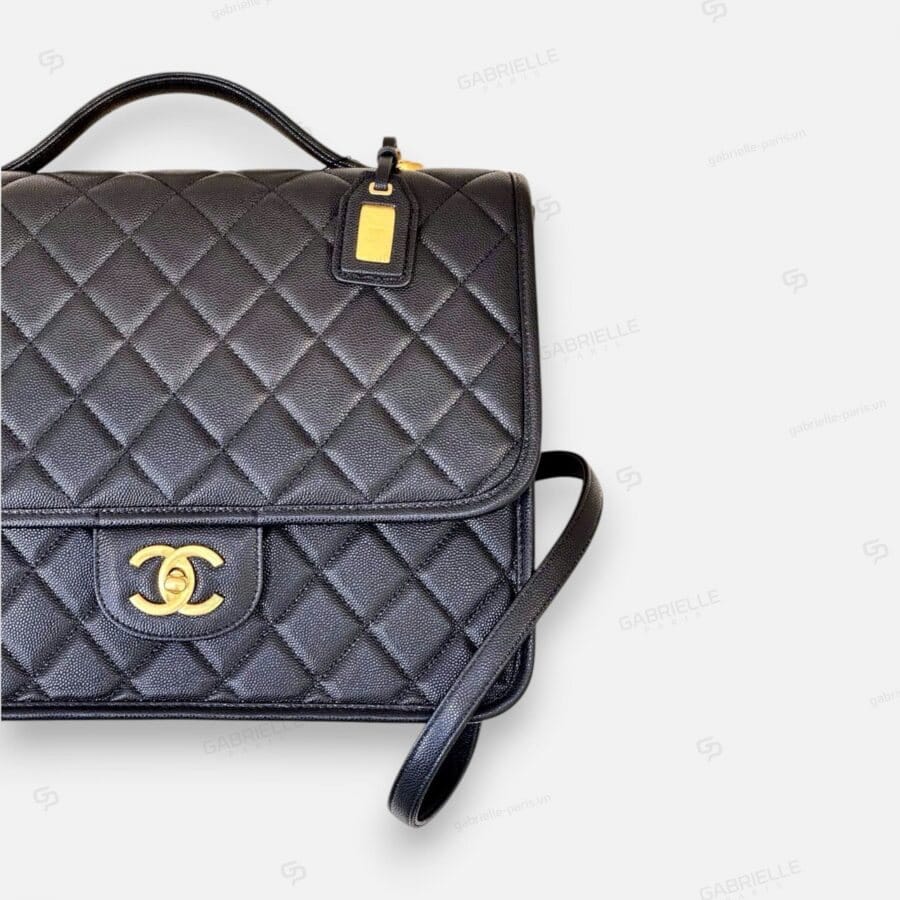 Chanel 22K Messenger Backpack from Black Caviar Leather Bag - Image 5