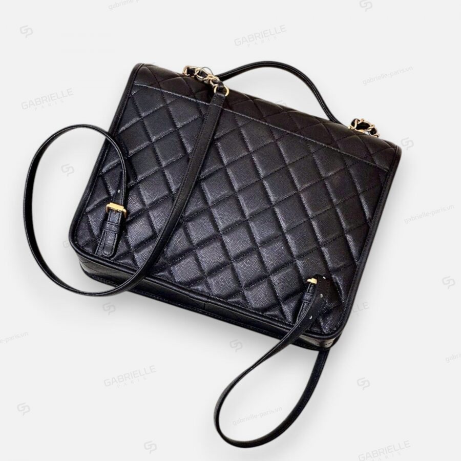 Chanel 22K Messenger Backpack from Black Caviar Leather Bag - Image 6