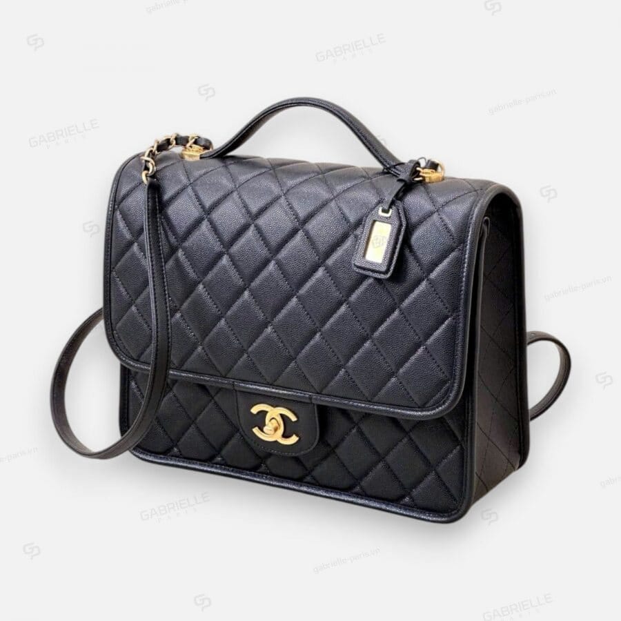 Chanel 22K Messenger Backpack from Black Caviar Leather Bag - Image 2