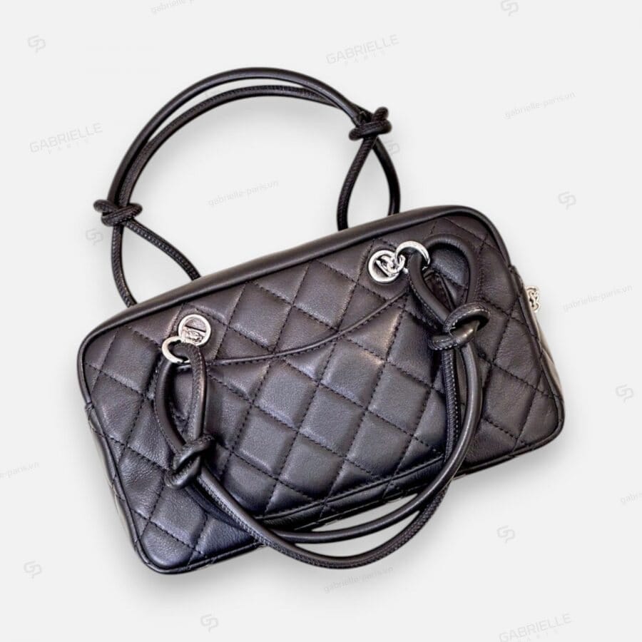 Chanel Cambon Bowling in Black with Lambskin Leather Bag - Image 2