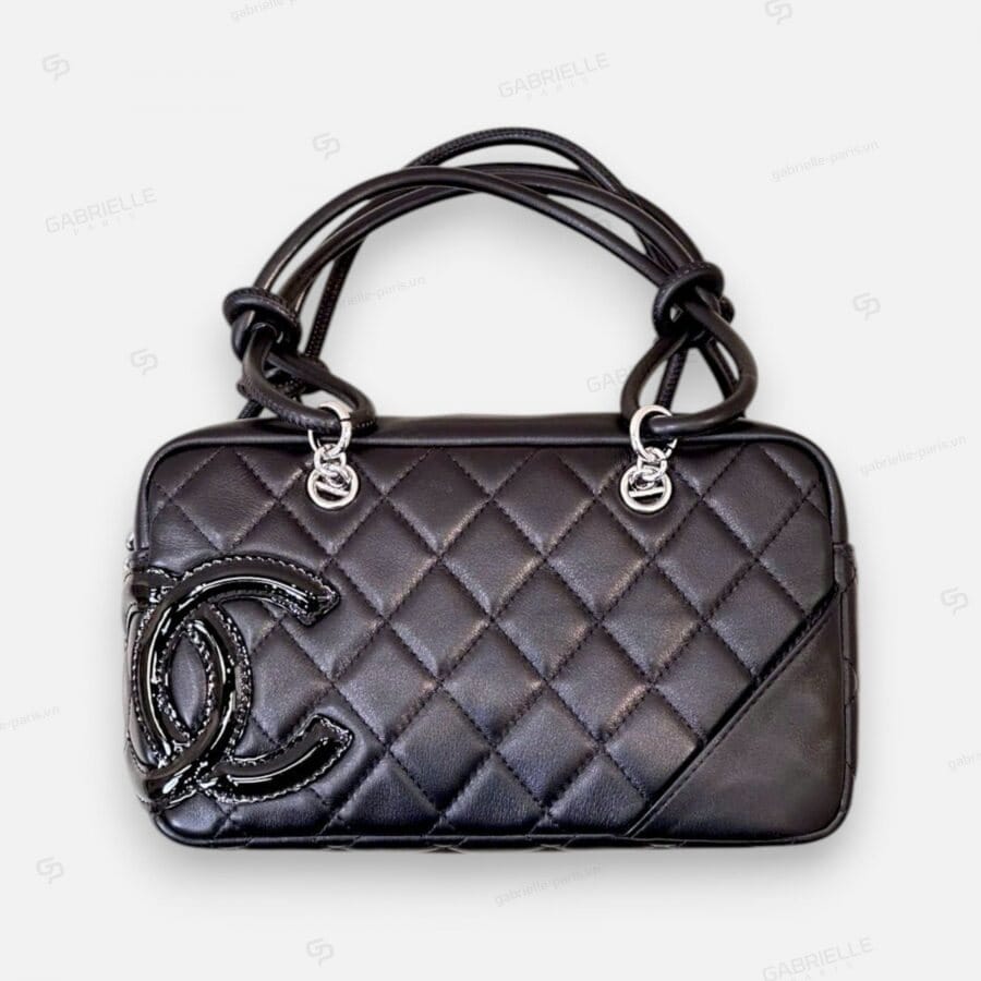 Chanel Cambon Bowling in Black with Lambskin Leather Bag