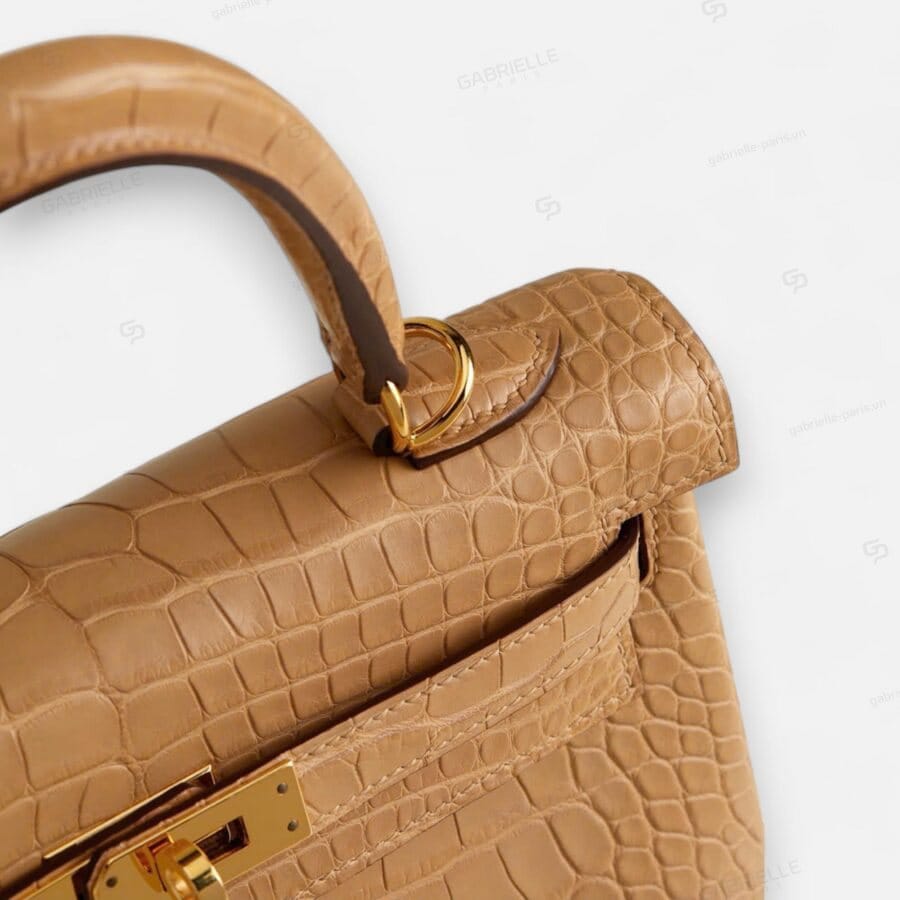 Hermes Kelly 25 0M Chai GHW HandBag Alligator - Image 3