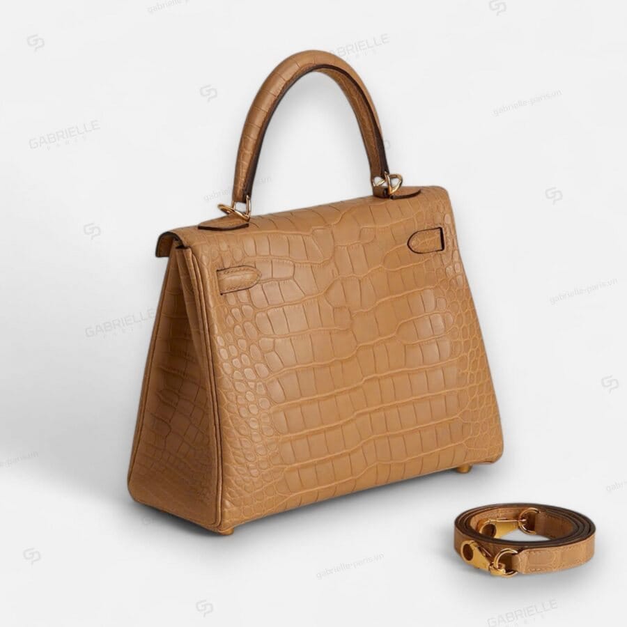 Hermes Kelly 25 0M Chai GHW HandBag Alligator - Image 7