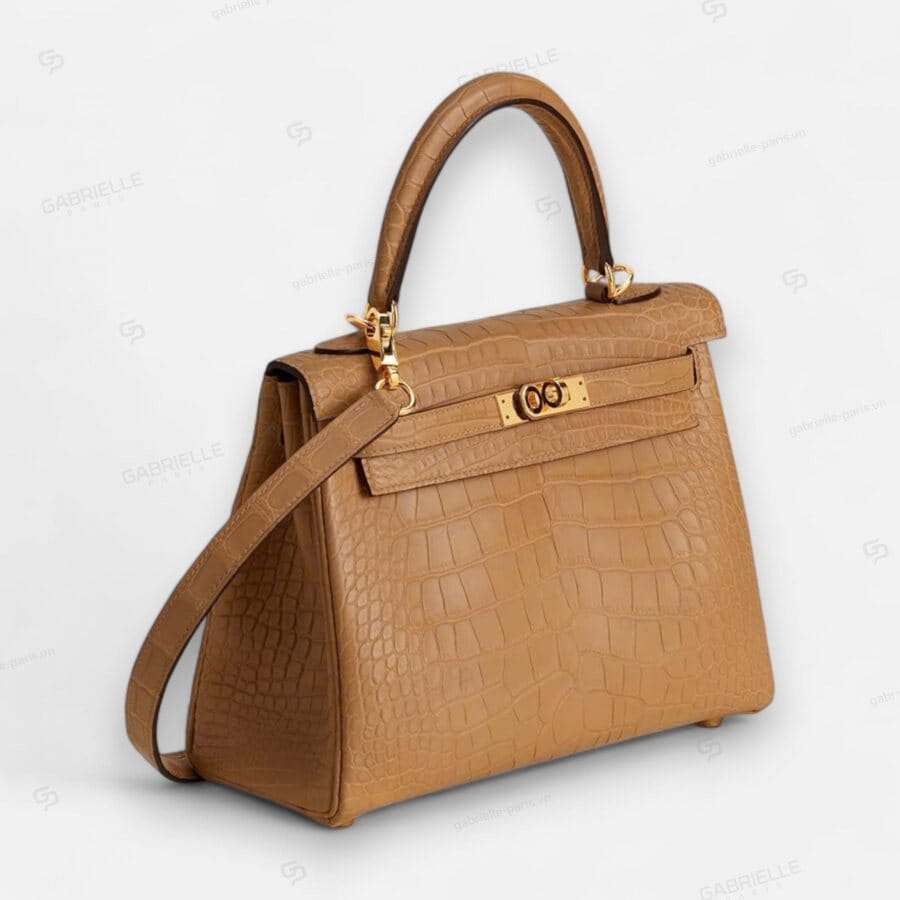 Hermes Kelly 25 0M Chai GHW HandBag Alligator - Image 4