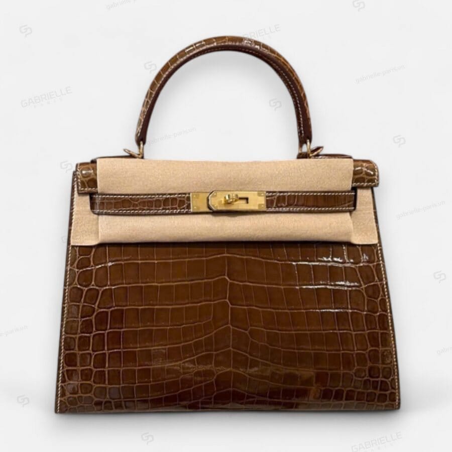 Hermes Kelly 28 Ficelle GHW HandBag Niloticus