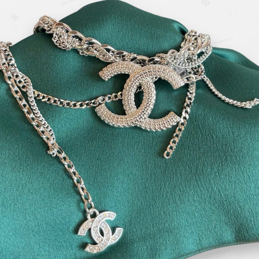 Chanel 22B Silver Choker Necklace - Image 6