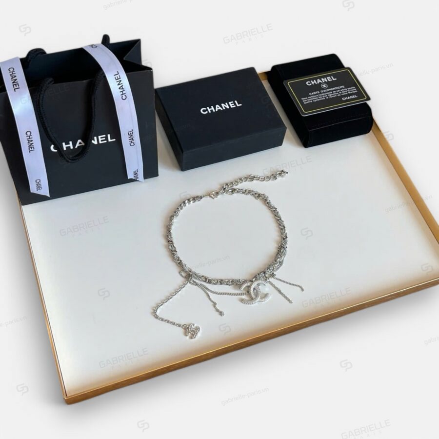 Chanel 22B Silver Choker Necklace - Image 5