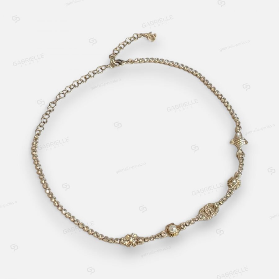 Chanel 25C Sea Life Choker Necklace Gold-Plated