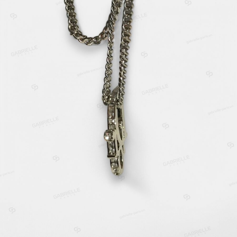 Dior Oblique Pendant Silver-Plated Necklace - Image 3