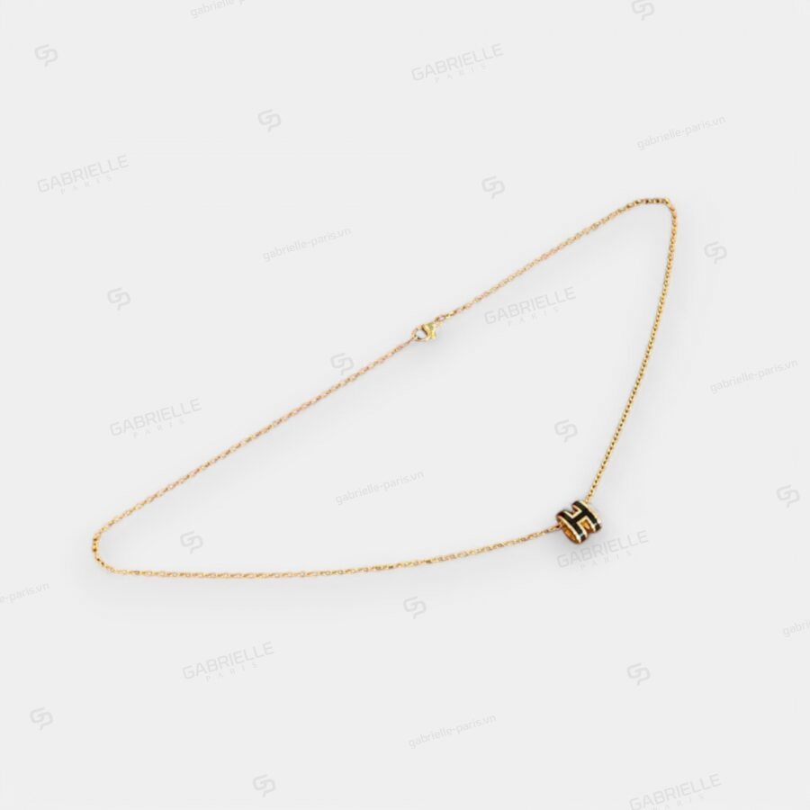 Hermès Pop H Mini Gold-Plated Necklace Black - Image 6