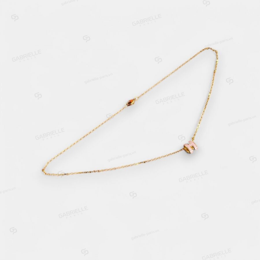 Hermès Pop H Mini Gold-Plated Necklace Pink - Image 2