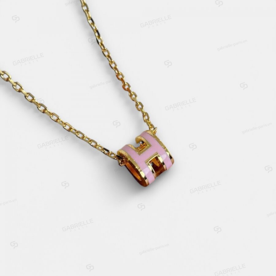 Hermès Pop H Mini Gold-Plated Necklace Pink