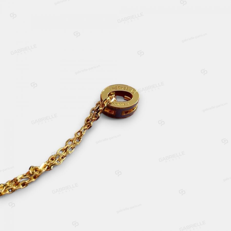 Hermès Pop H Mini Gold-Plated Necklace Blue - Image 4