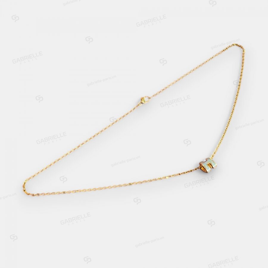 Hermès Pop H Mini Gold-Plated Necklace Light Blue - Image 3