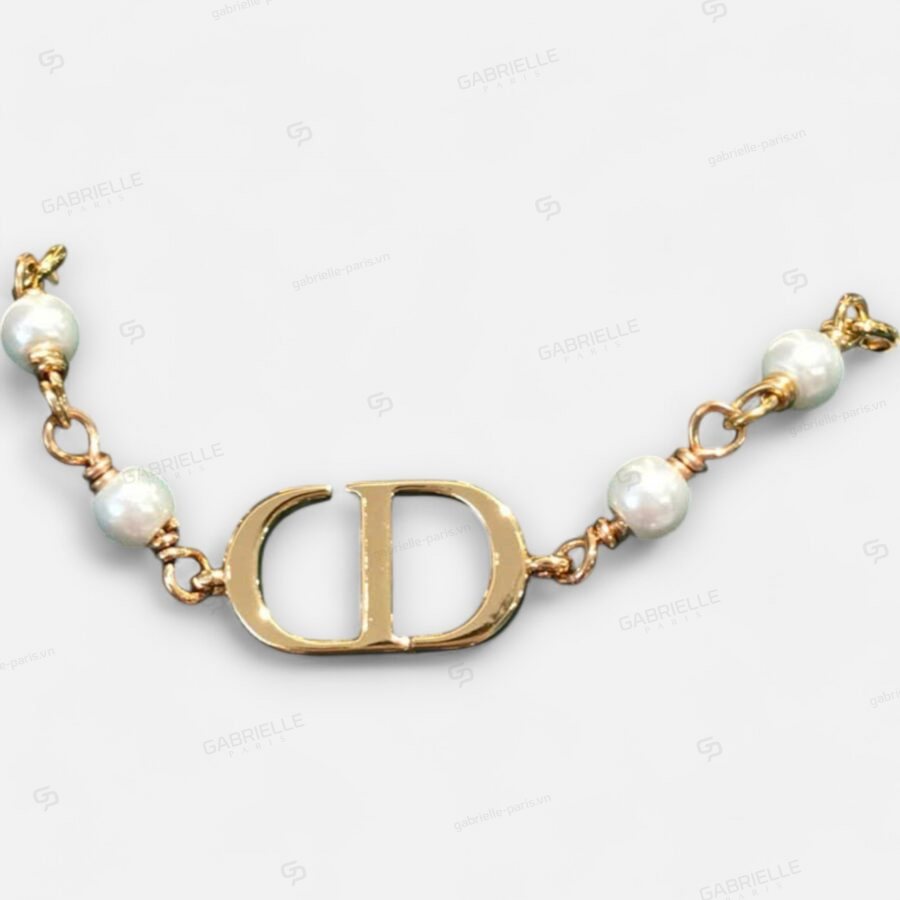 Dior CD Letter Pearl Gold-Plated Bracelet - Image 2