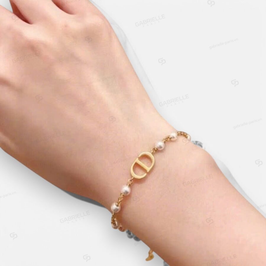 Dior CD Letter Pearl Gold-Plated Bracelet - Image 3